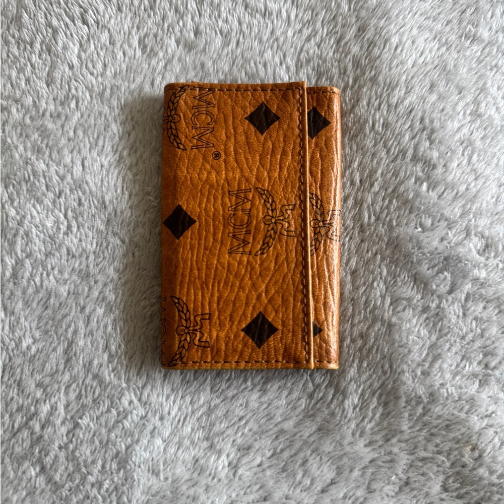 MCM Orange Leather Key Holder